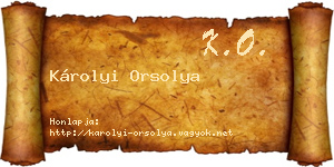 Károlyi Orsolya névjegykártya