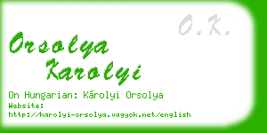 orsolya karolyi business card