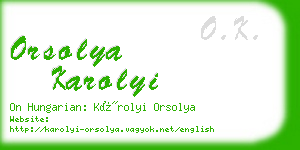 orsolya karolyi business card